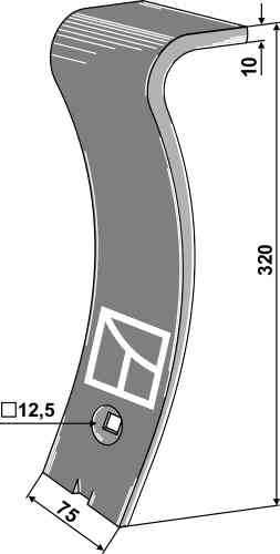 Centre guideboard - left fitting for Väderstad 461309