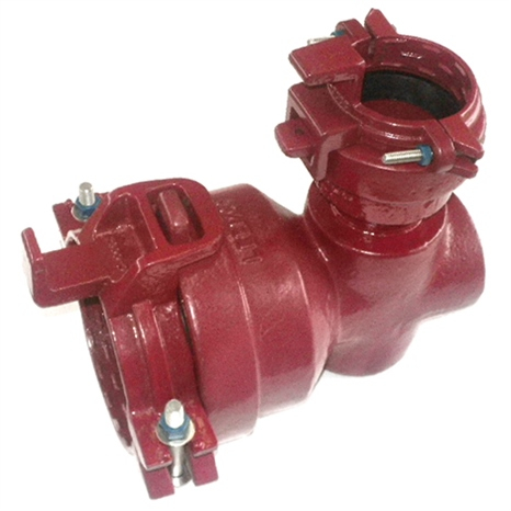Leemco reducing elbow - 4 x 3 bell x bell 90 bend