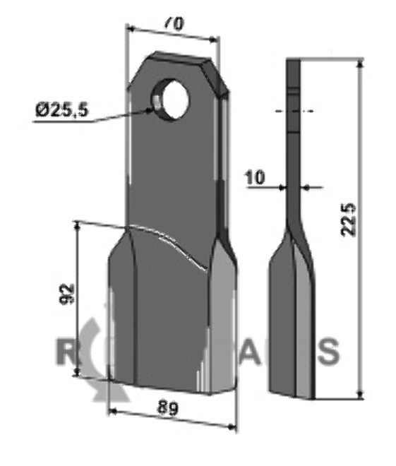 RDM Parts Mulchmesser, linke Ausführung geeignet für Fehrenbach M225L RDM Parts Mulchmesser, linke Ausführung geeignet für Fehrenbach M225L
