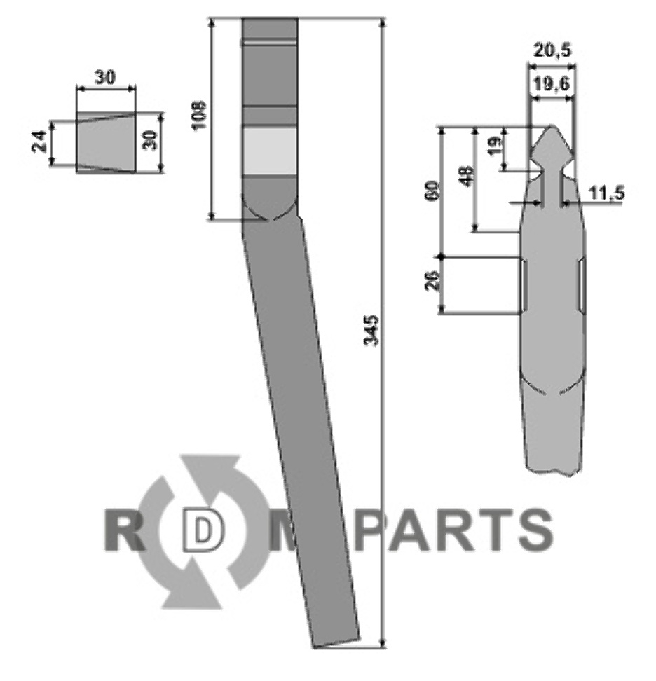 Tine for rotary harrows fitting for Landsberg 053800