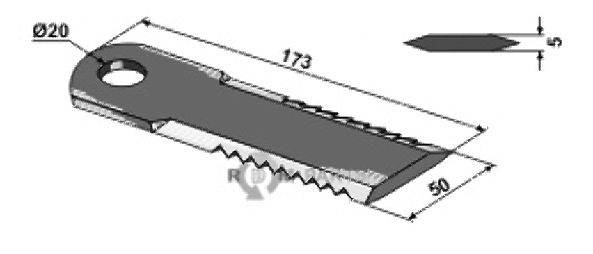 Straw chopper flail blade