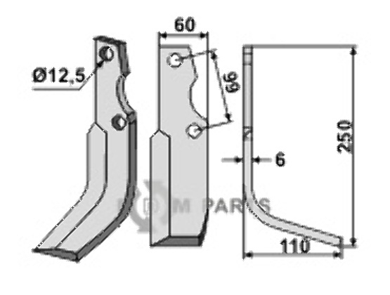 Blade, right model fitting for Goldoni 3935