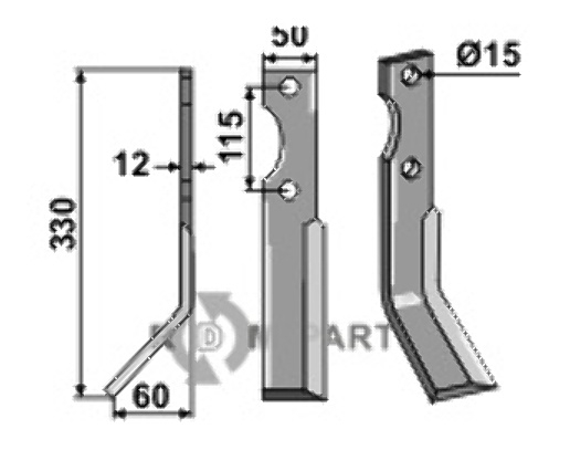 Fräsmesser, linke Ausführung geeignet für Forigo-Roteritalia D450010030