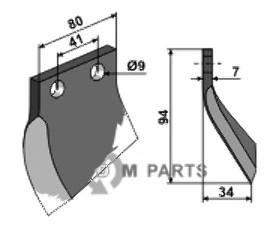 RDM Parts Messer für Grabenfräse - linke Ausführung geeignet für Oosterlaan G.T.1 LI
