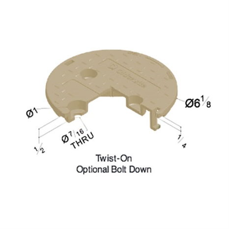 Carson twist lock lid only 0708 - tan blank