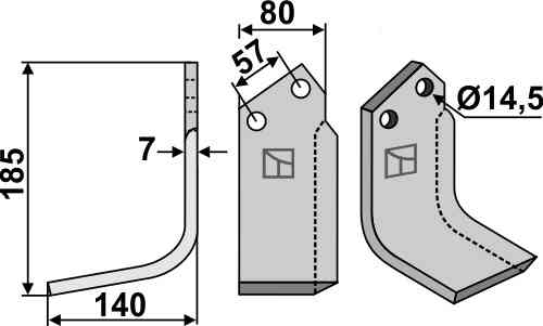 Blade, left model fitting for Huard 226091