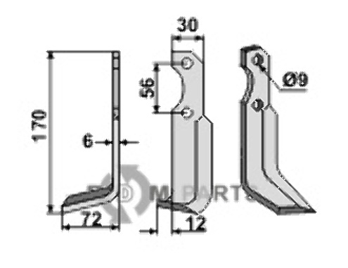 Blade, left model fitting for Bertolini 15518