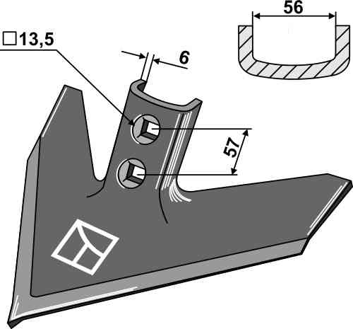 Sweep 250 x 6 fitting for John Deere N 182045