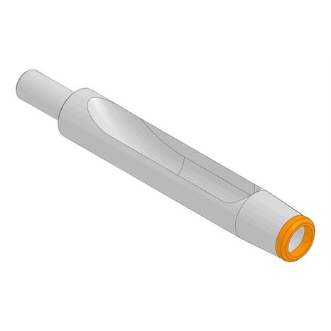 Alloy machined side-eject tine with carbide tip - .375mt x 4.500l x .545od
