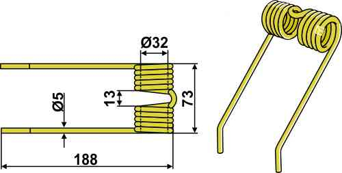 Hay tine fitting for New Holland 80131673