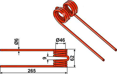 Hay tine fitting for Freudendahl (J.F.) 1433-0397 / 14330397