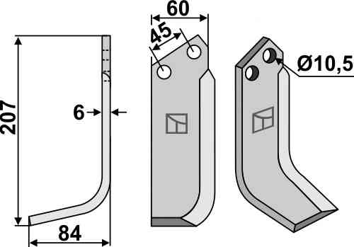 Blade, left model fitting for Valpadana MC18-4RM20