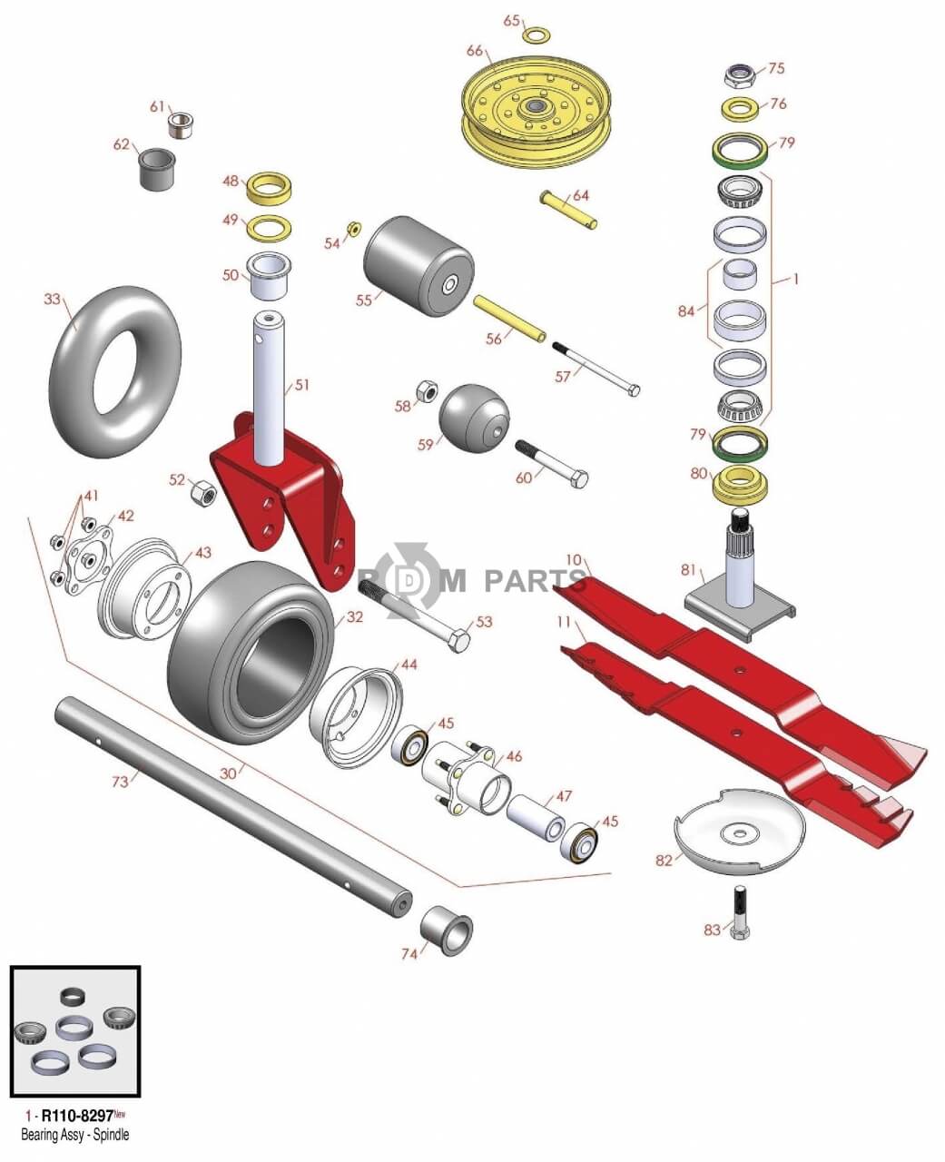 Replacement parts for Toro 4000D & 4010D deck parts Model 30415 30416 & 30417