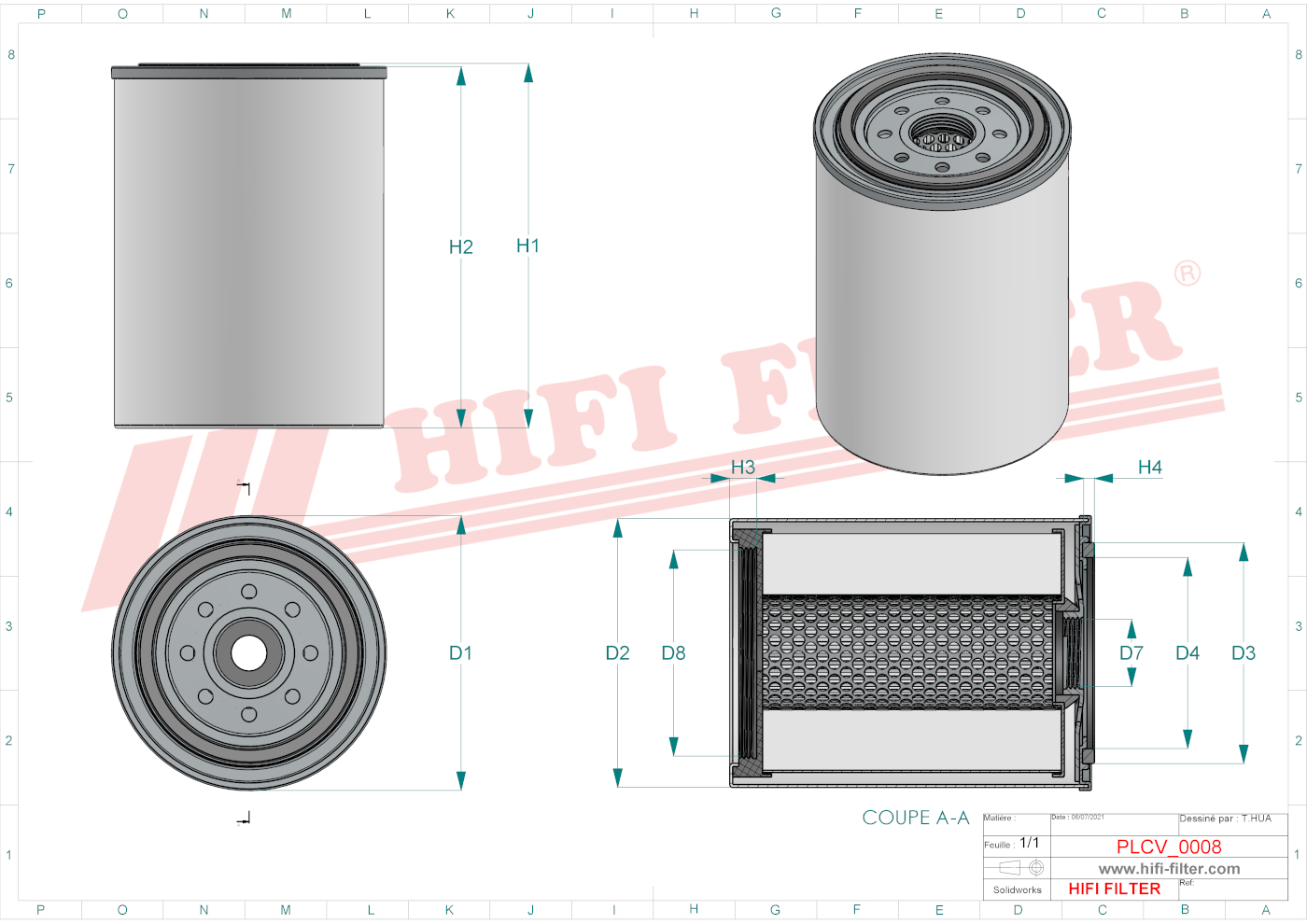 Fuel water separator filter passend voor racor s 3209 s