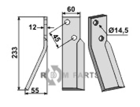 Rotary tine, left model