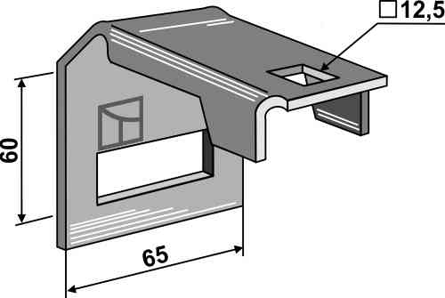 Houder voor tand 45 x 10 passend voor Väderstad 400528-1 / 430700-1