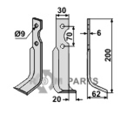 Fräsmesser, rechte Ausführung geeignet für Honda F400/80