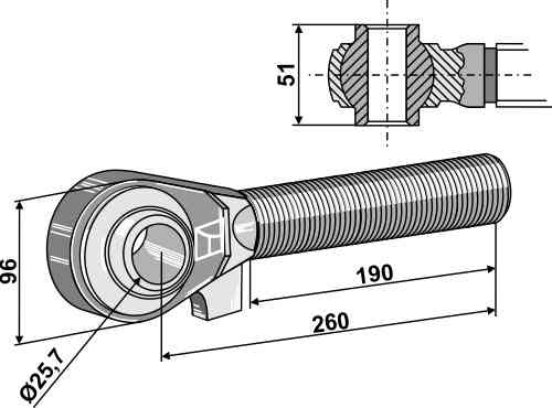 Tie-rod M42x3 - 190