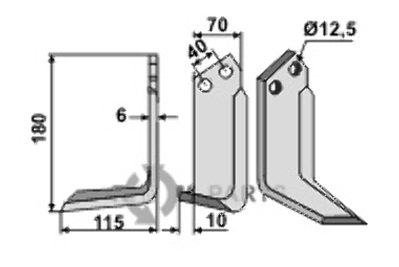 Blade, left model fitting for Breviglieri 8300022