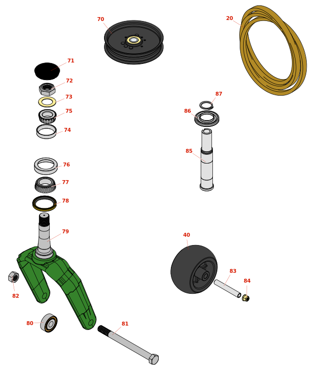 John Deere 652R Quik Trak Rotary Mower Deck parts