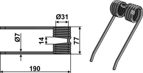 Hay tine fitting for New Holland 843900221