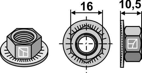 Zeskantmoer - M10x1,5 passend voor Kuhn 80201062 Zeskantmoer - M10x1,5 passend voor Kuhn 80201062