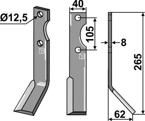 Fräsmesser, rechte Ausführung geeignet für Forigo-Roteritalia 350010020