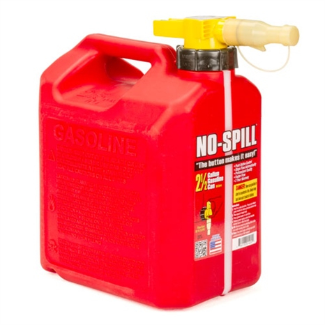 No-spill poly gas can - 2.5 gal - red