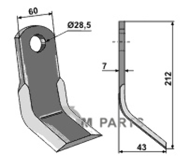 RDM Parts Y-blade fitting for Sauerburger 0.006.00.1943