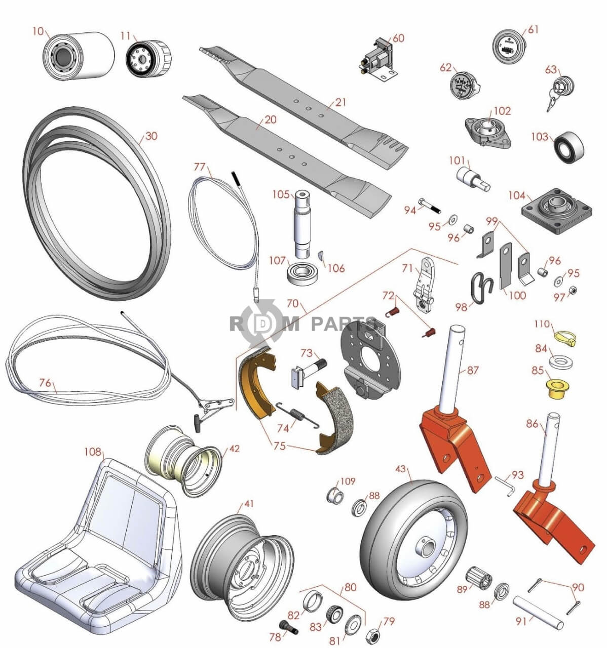 Replacement parts for Jacobsen Turfcat 72 Parts