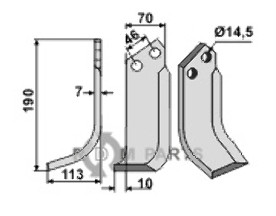 Blade, left model fitting for Muratori 1200014