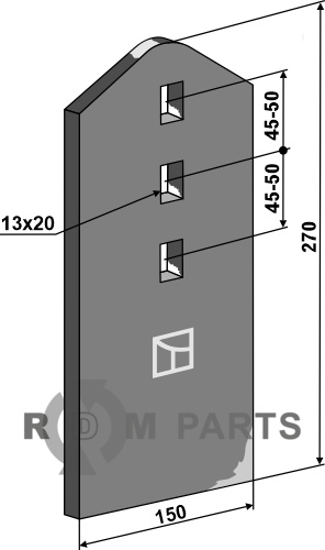 Wearing part fitting for Väderstad 425587