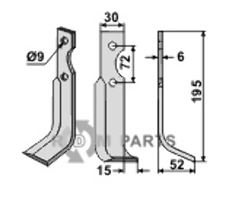 Blade, right model fitting for Casorzo CU 125 Blade, right model fitting for Casorzo CU 125