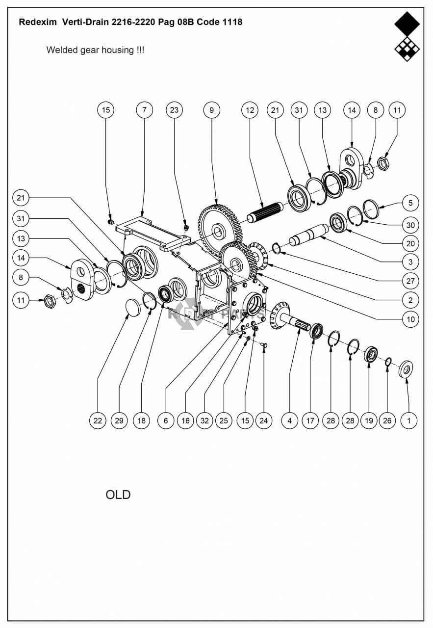 Replacement parts for VD2216-2220 Transmissie 2