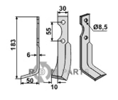 Freesmes, linkse uitvoering passend voor Carraro Antonio 37935005