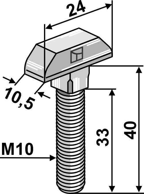 Chain-bolt - Galvanized fitting for Mengele 97-013213 / 04-076727