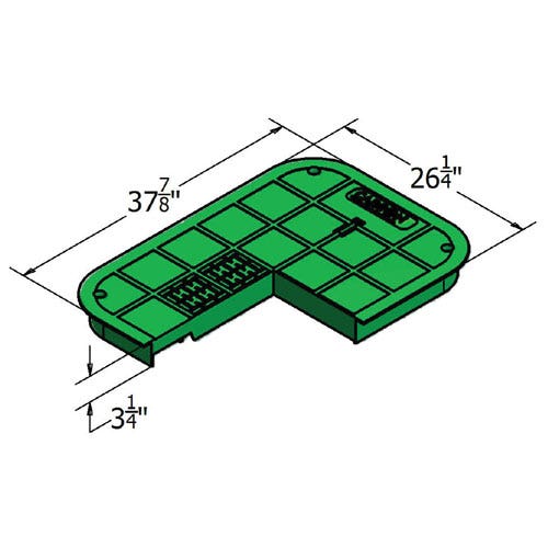 Tampa t-cover Carson apenas - 2436 verde em branco