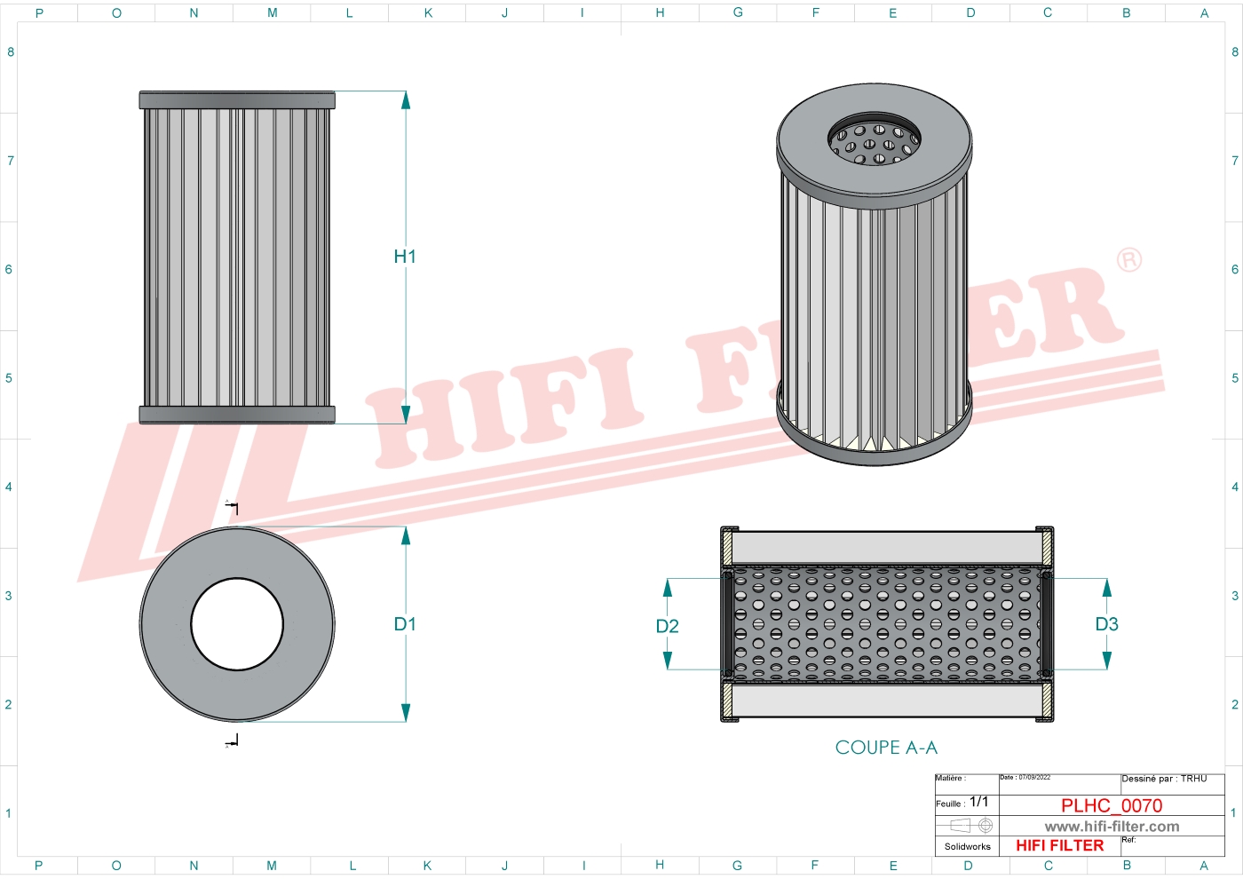 Hydraulic filter passend voor parker g0 2614