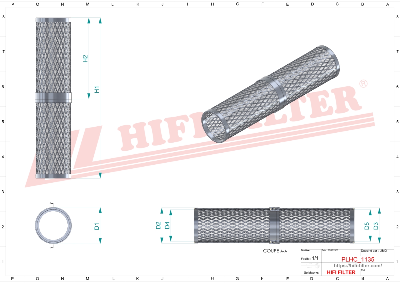 Hydraulic filter passend voor caterpillar 5238449