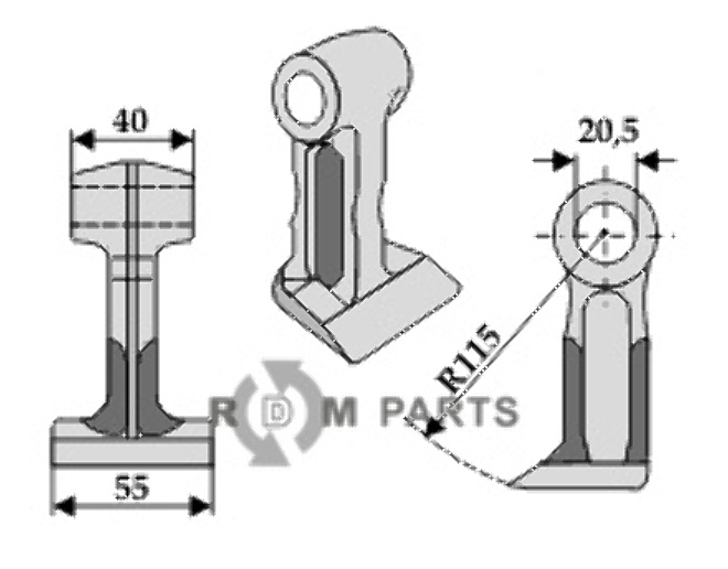 RDM Parts Hammerslag egnet til Berti MT/3507