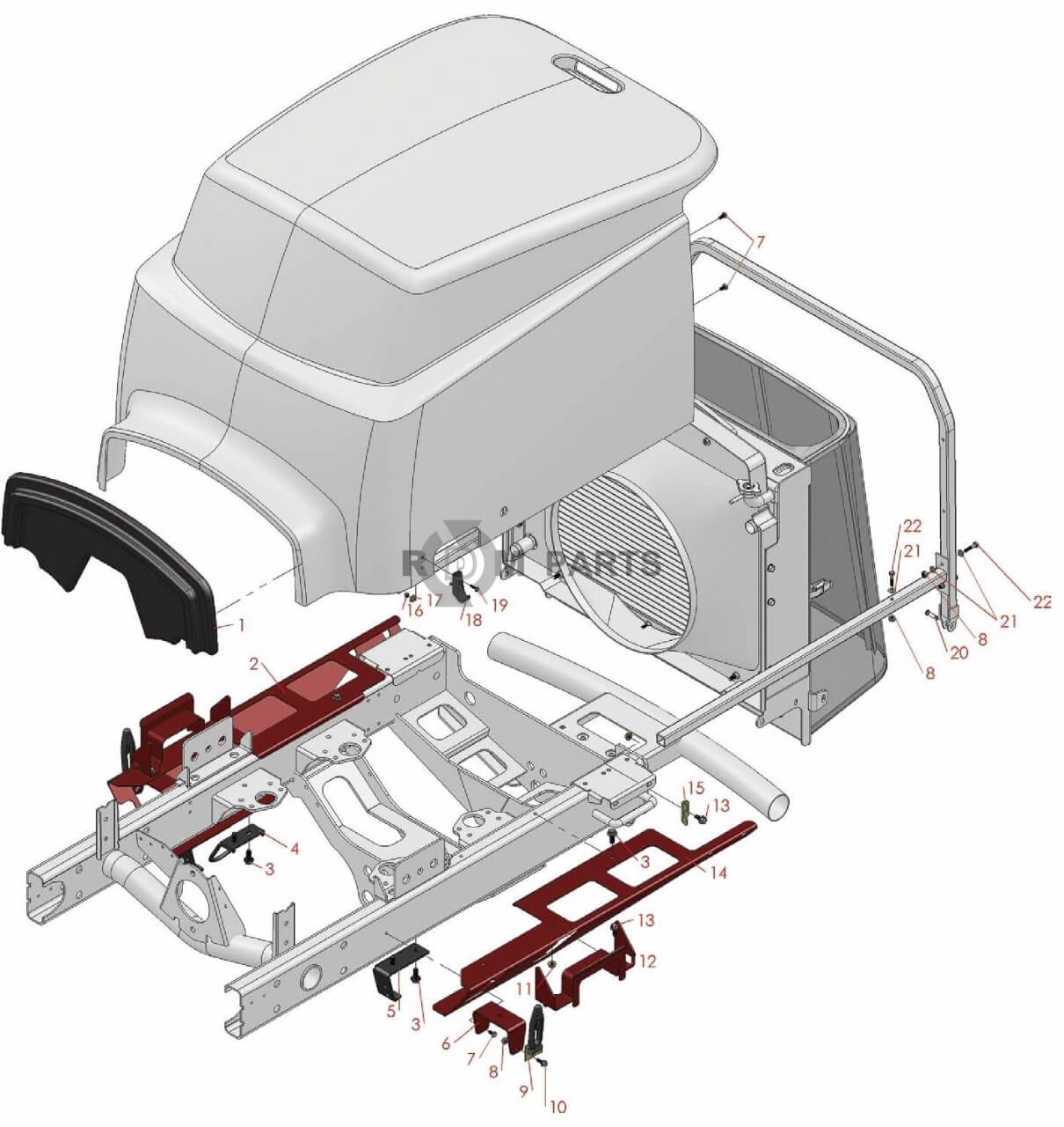 Replacement parts for RM 5210D 5410D 5510D & 5610D Hood boddy assembly