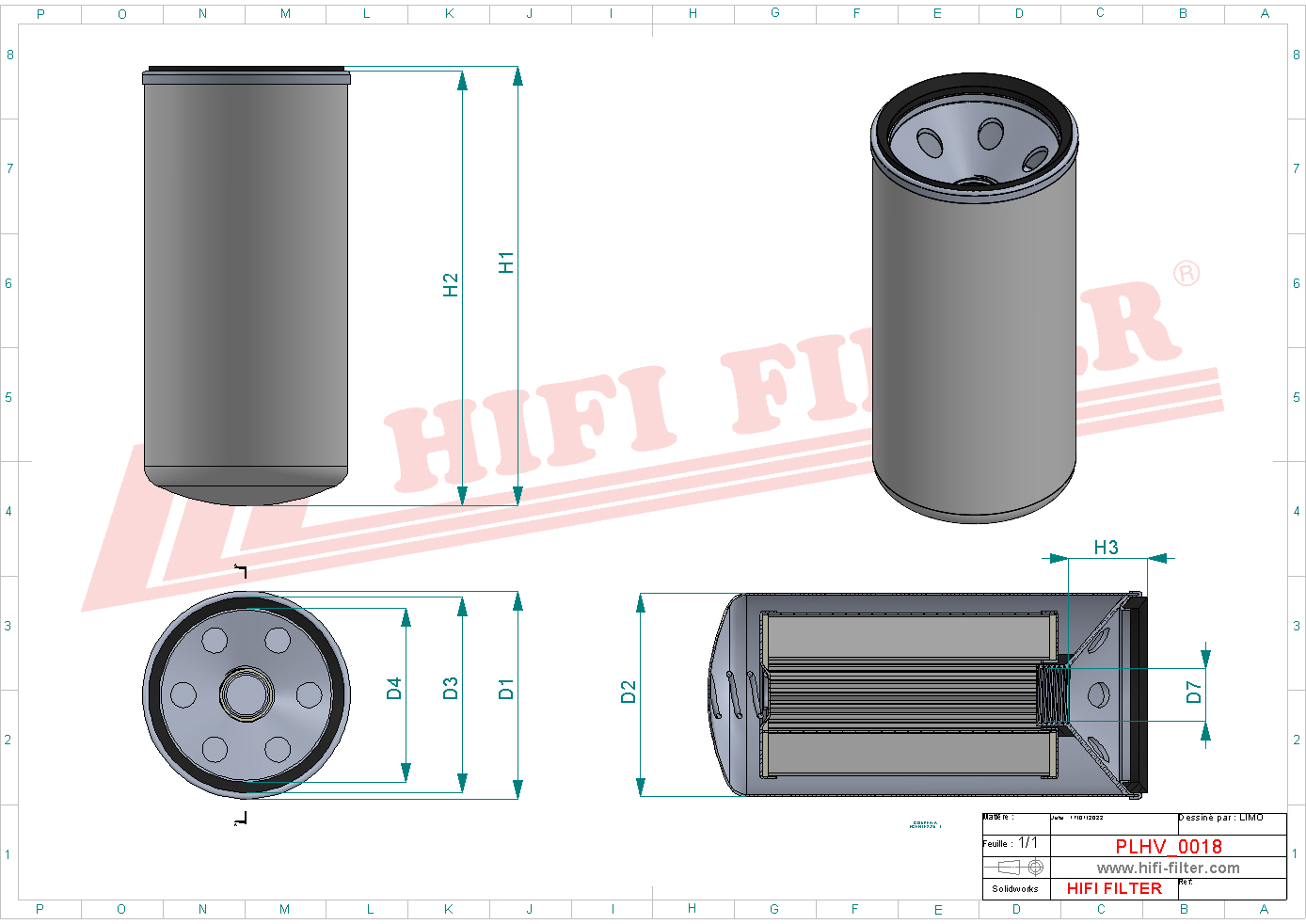 Hydraulic filter passend voor parker 935167