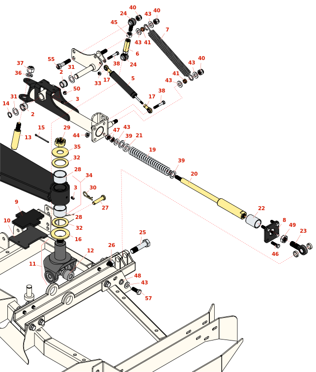 Toro Groundsmaster 4010 D Side Deck Lift Arm and Damper