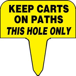 Sign - keep carts/path this hole