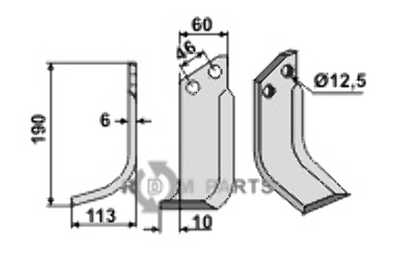 Blade, left model fitting for Muratori 12000201