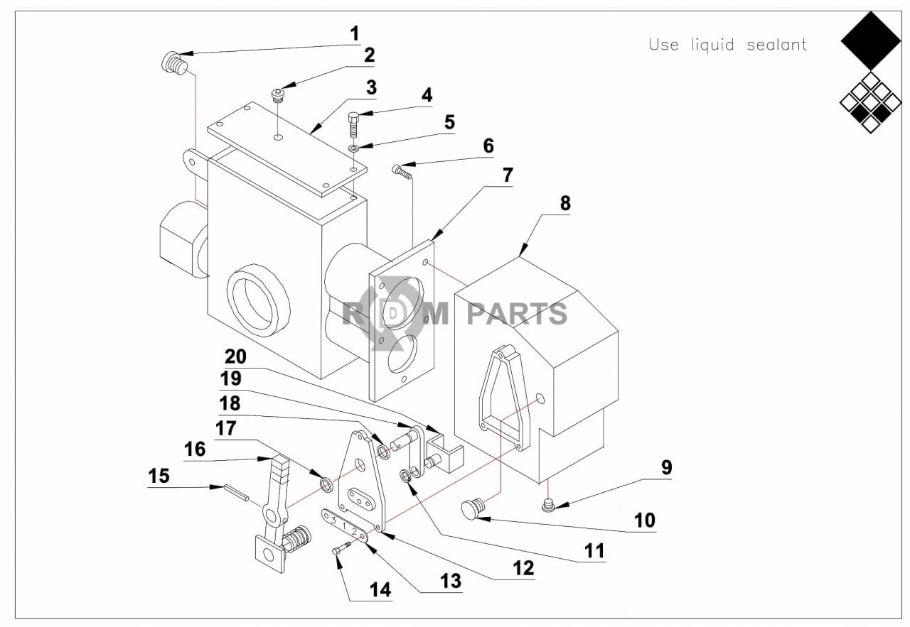 Replacement parts for VD7212 Transmissiehuis