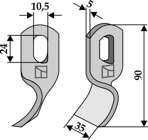 RDM Parts Gedraaid mes passend voor Agria 256932041