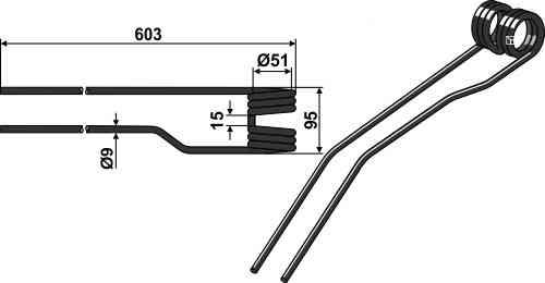 Federzinken geeignet für Deutz-Fahr VF16640595.86