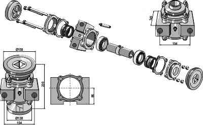 Taper roller bearings compl. fitting for Kongskilde 71209073310