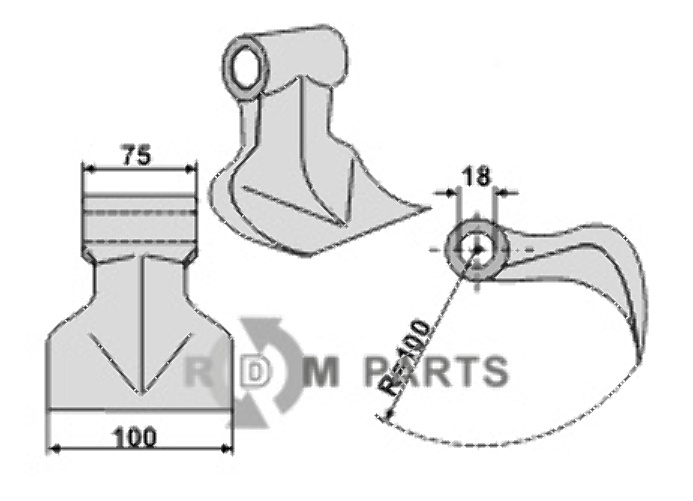 RDM Parts Pruning hammer fitting for Dragone 00003048